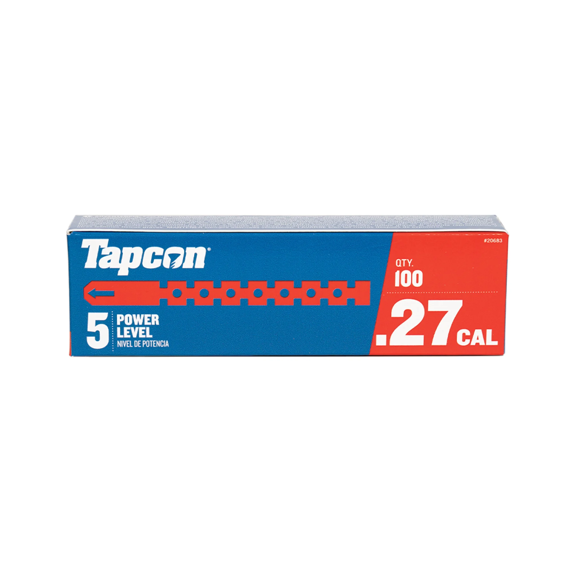 Tapcon .27 Caliber Powder Actuated Strip Loads, 100 PCS, Power Level 5, Red, for Beam & Steel Installations, Made in the USA, Compatible with Tapcon SA27 Semi-Automatic Powder Actuated Tool
