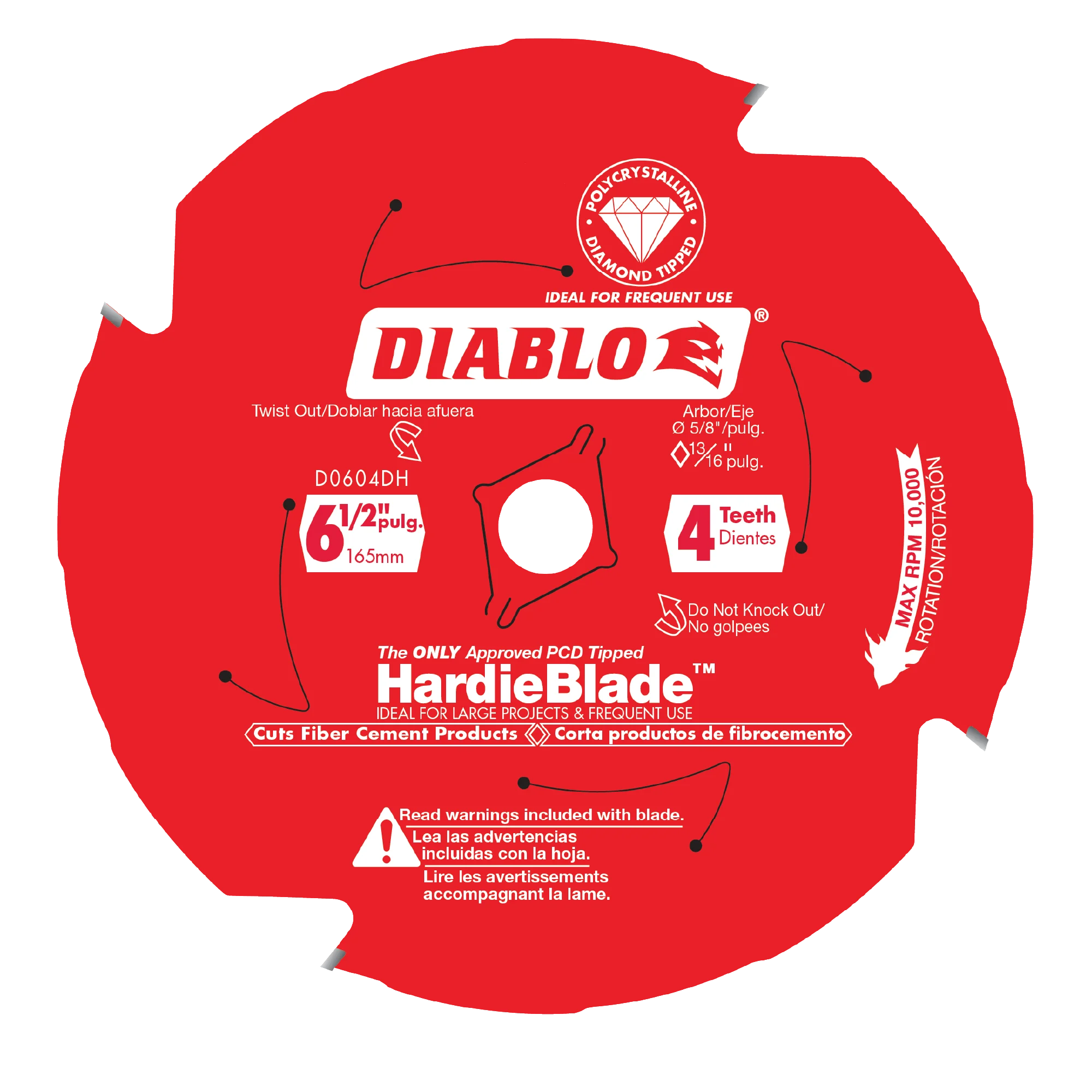 Diablo D0604DH 6-1/2" x 4-Teeth HardieBlade™ Saw Blade for Fiber Cement