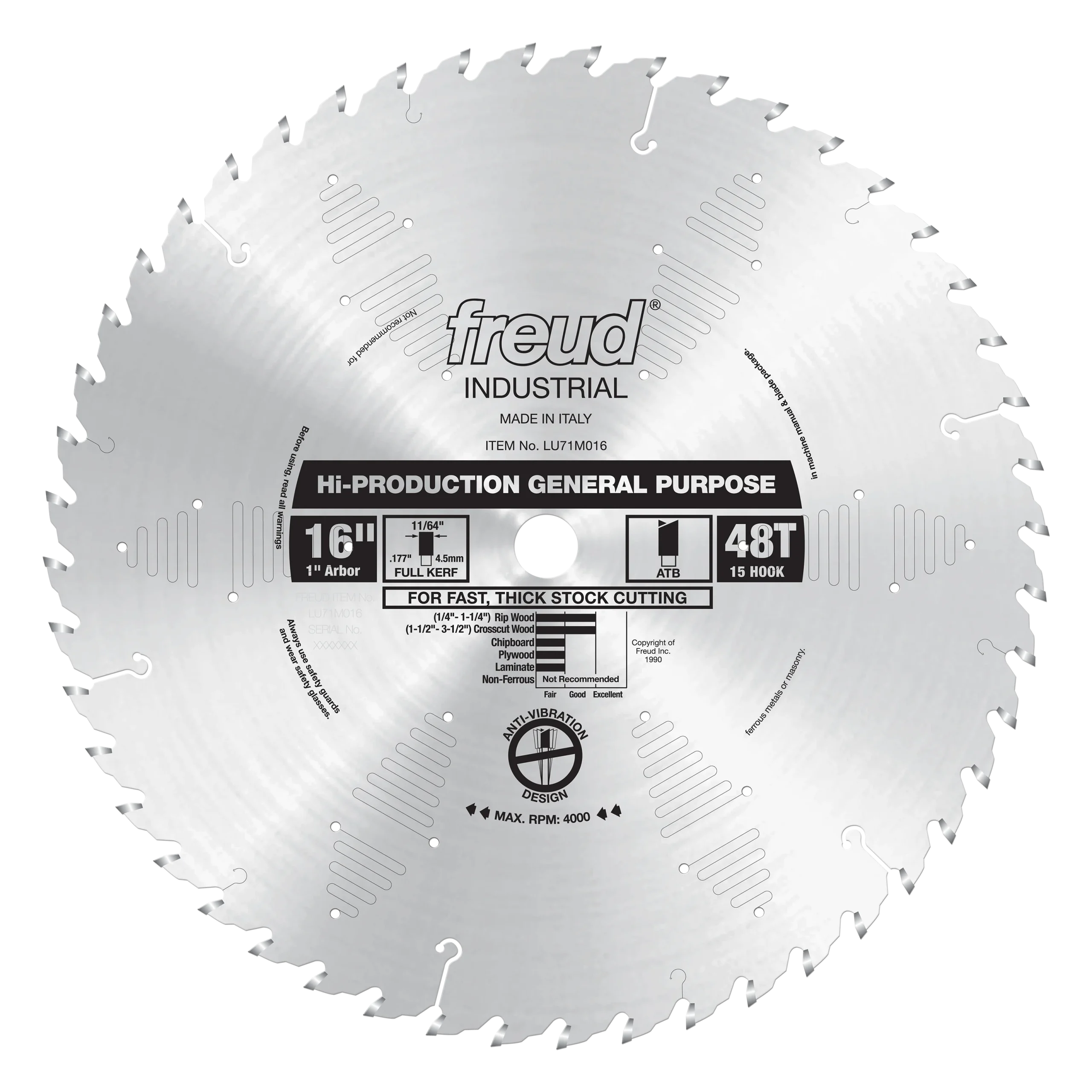 Freud LU71M016 16" High-Production General Purpose Blade