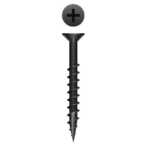 Strong-Point X820NB Phillips Flat Head w/Nibs Particle Board Screws, Type '17, Black Oxide Coated, 8 x 1-1/4, Box of 8,000 Woodworking Screws