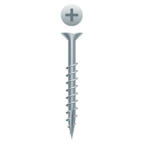 Strong-Point X826NZ Phillips Flat Head w/Nibs Particle Board Screws, Type '17', Zinc Plated, 8 x 1-5/8, Box of 5,000 Woodworking Screws