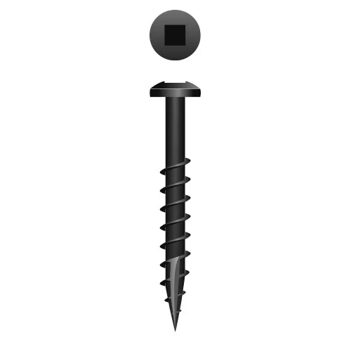 Strong-Point XQ6C Face Framing Square Drive #7 Pan Head, Coarse Thread, Type '17', Black Oxide Coated, 6-9 x 1-1/2, Box of 7,000 Woodworking Screws